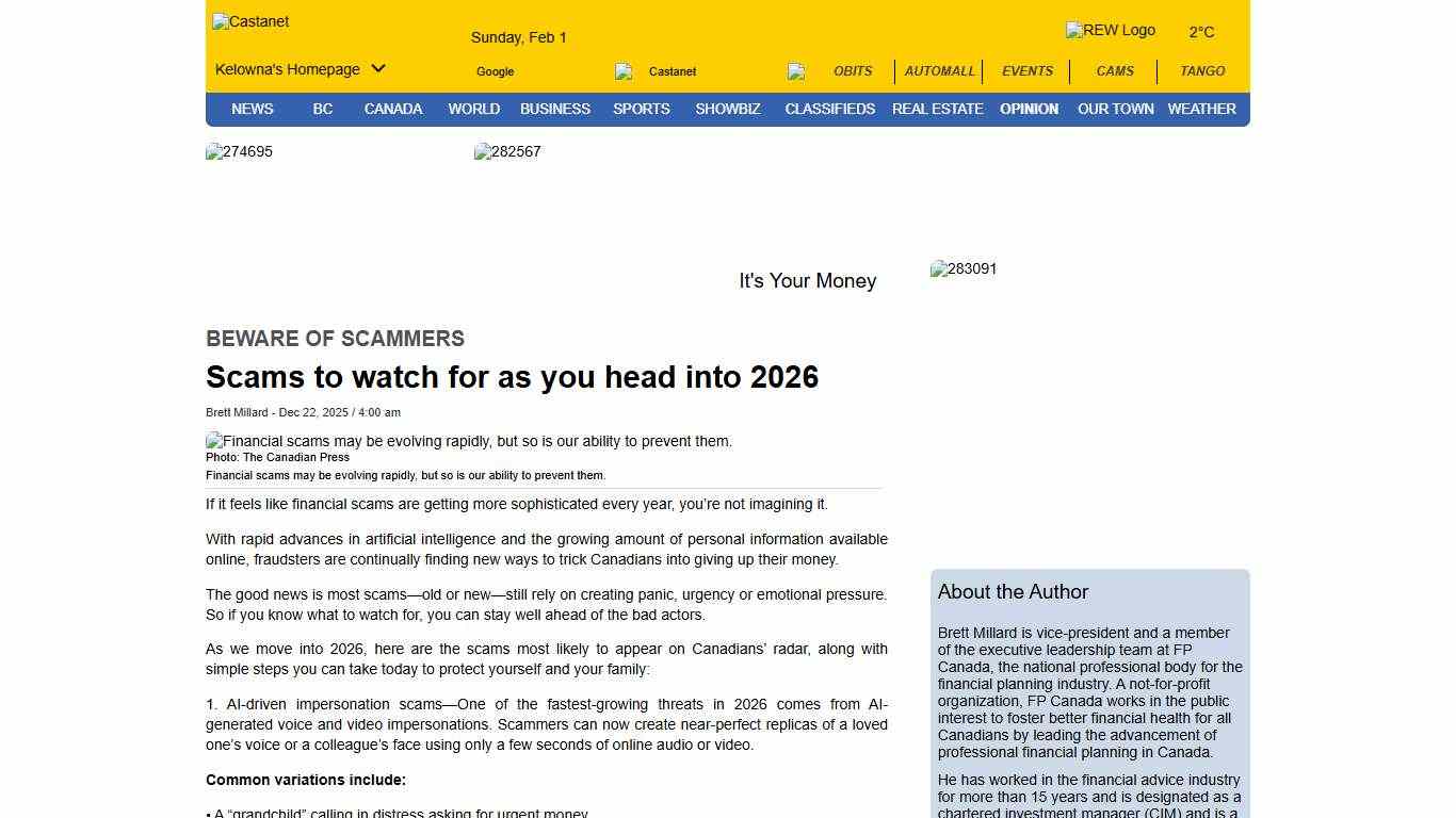Scams to watch for as you head into 2026 - Castanet.net